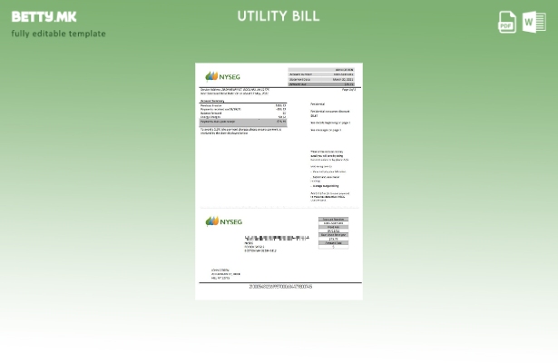 Модерен стил на САД Масачусетс Бостон Шаблон за сметки за електрична енергија NY